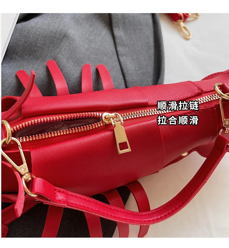 Young Girls Lobster Shape Crossbody Bag Solid Color Pu Leather Handbag Cute Creative Funny Bag Casual Toy Cross Body Phone Bag