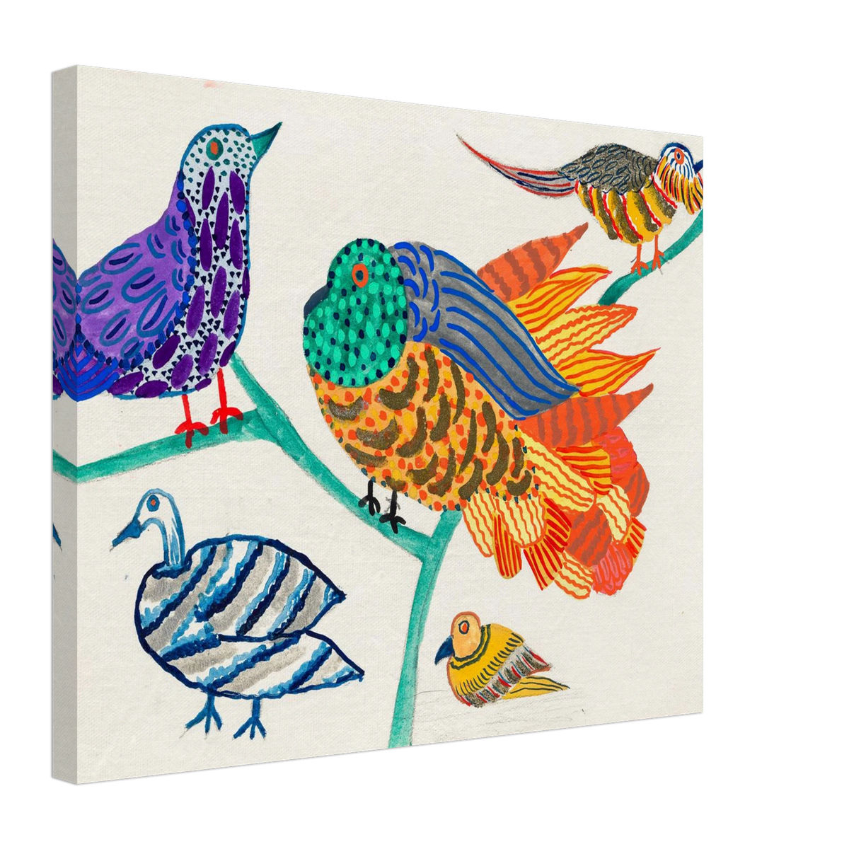 Colorful birds 1914 Atelier Martine Paul Poiret folk art canvas print #PD_303 - view 4
