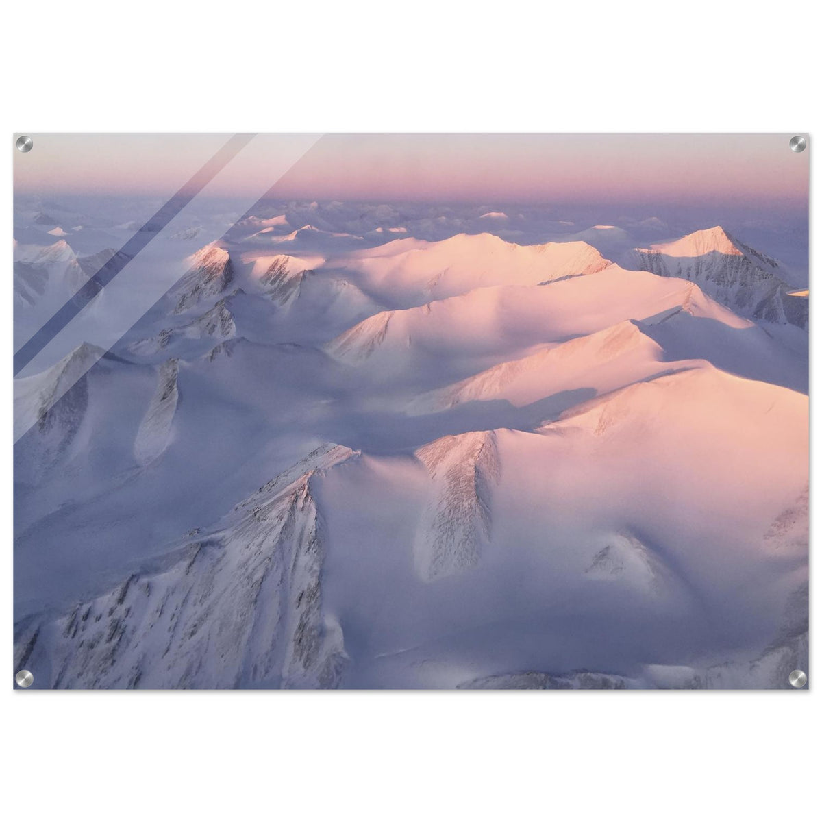 Arctic Dreamscape Acrylic Print - Pink & Lavender Mountain Landscape Art PD_49