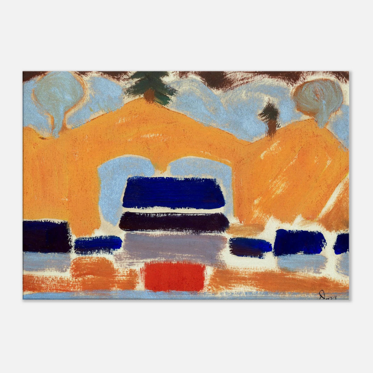 Landscape With Houses Wall Art Arthur Dove Canvas Print Abstract American Art Decor #PD_346 product image