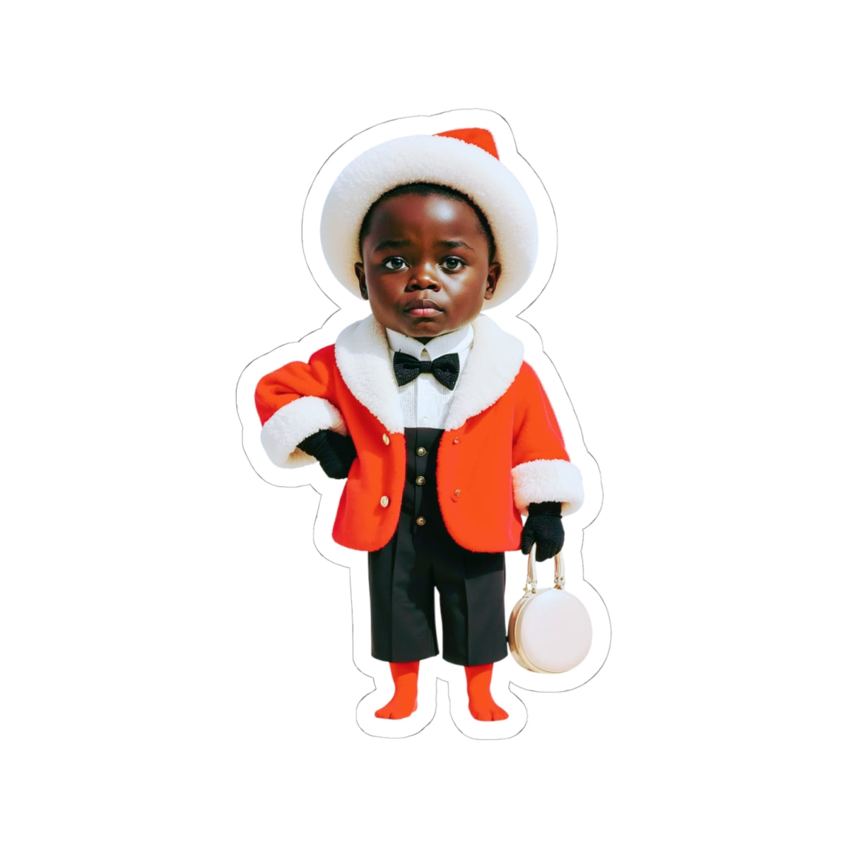 African Christmas Sticker Gift For Kids Cute Santa Child Vinyl Decal Holiday Laptop Decor Stocking – product image 2