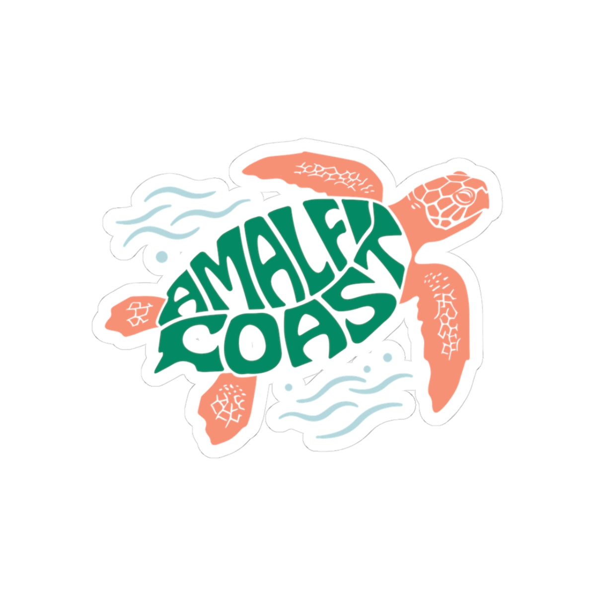 Amalfi Coast Sticker For Italy Travel Lovers Sea Turtle Decal For Italian Summer Travel Lover Coastal