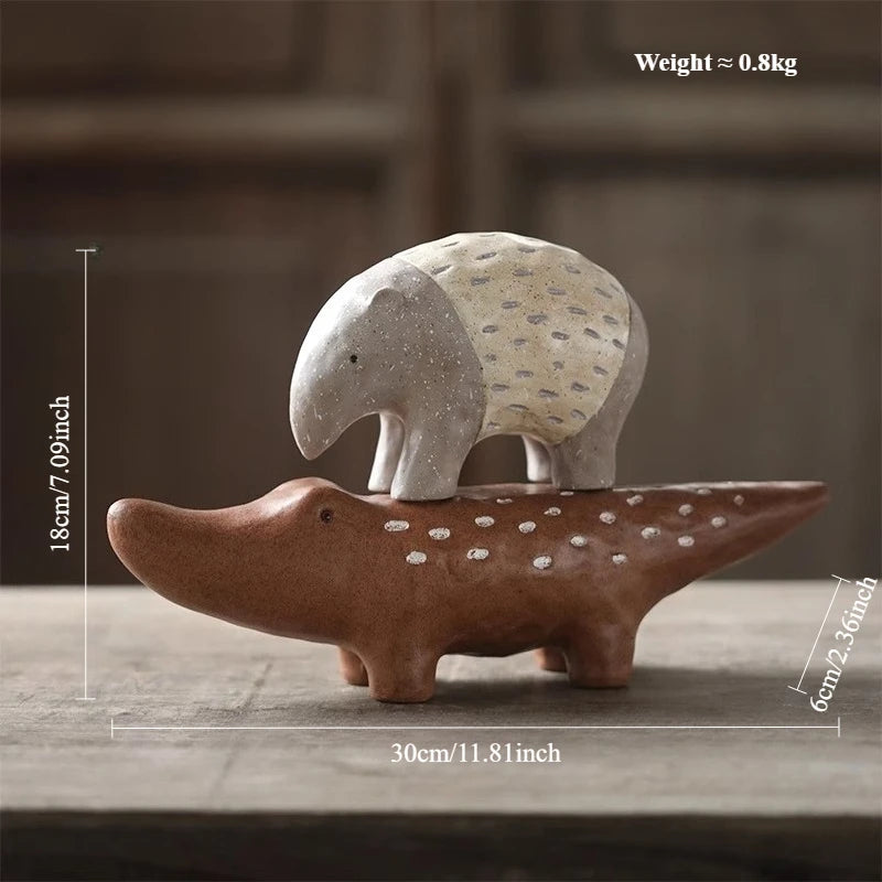 anteater hippos resin sculpture product detail view