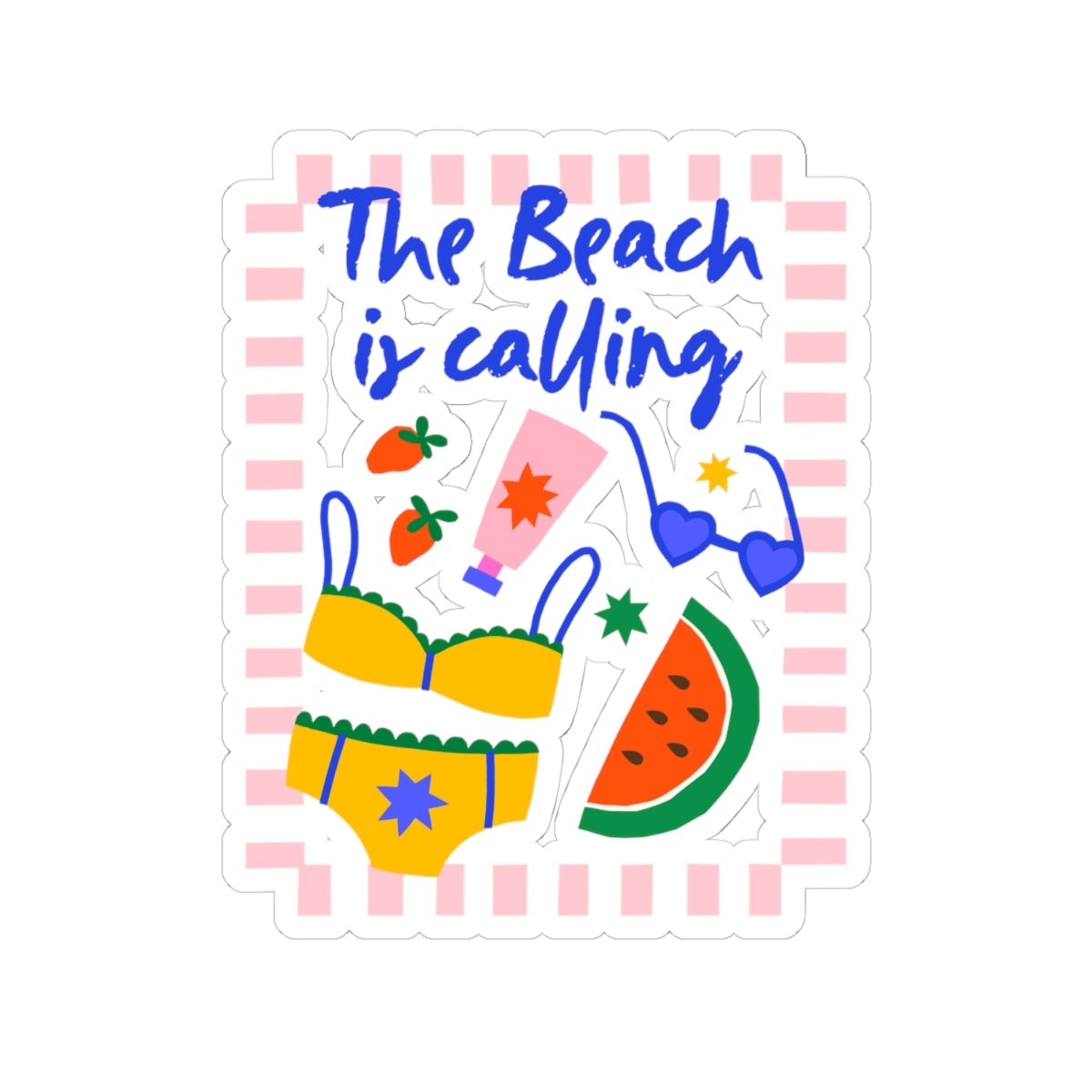 Beach Vacation Sticker Summer Laptop Decal Coastal Water Bottle Sticker Cute Travel Journal Decor