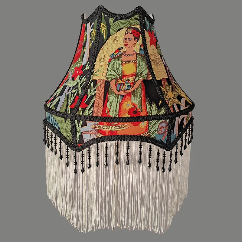 Colourful beaded tassel French style lampshade main product view