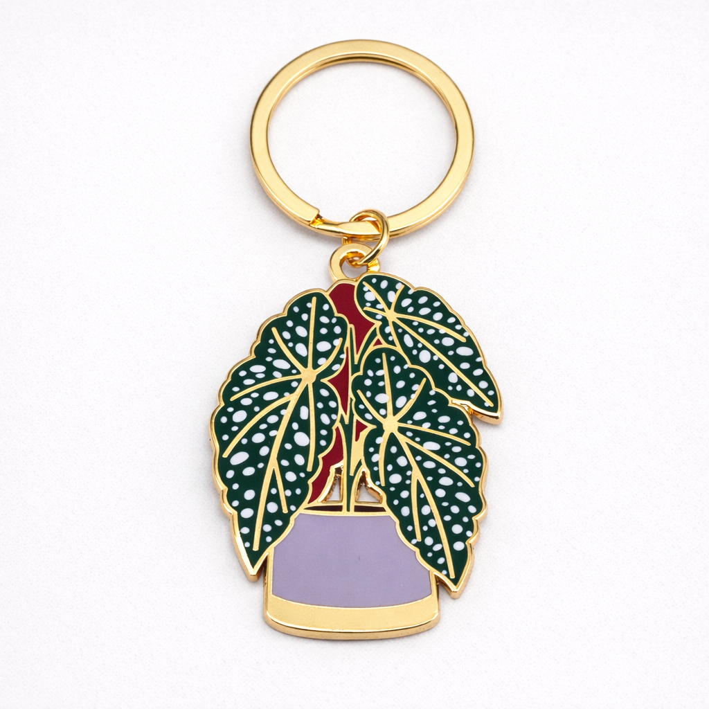 begonia plant keychain botanical bag charm main product view