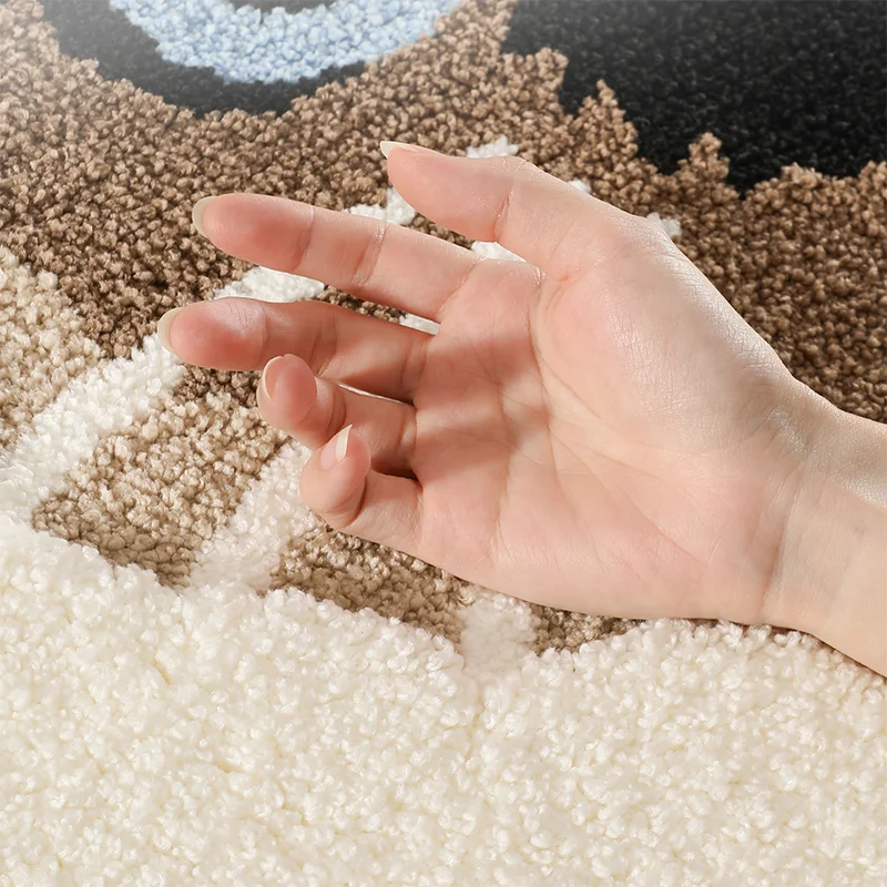 black cat shaped bath mat product detail view