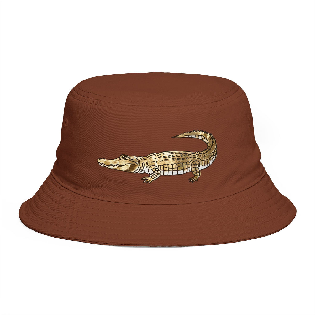 Black Crocodile Bucket Hat Embroidered Animal Safari Cap Trendy Streetwear Fisherman Hat Gift for Him