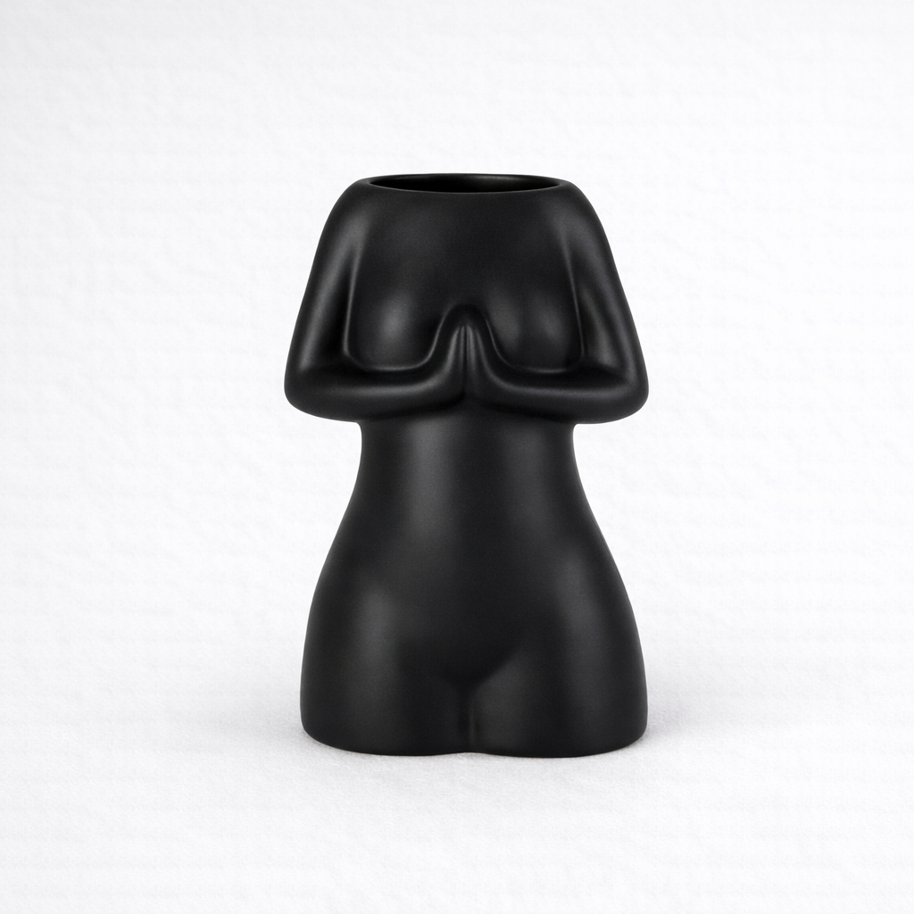 black female body ceramic vase main product view