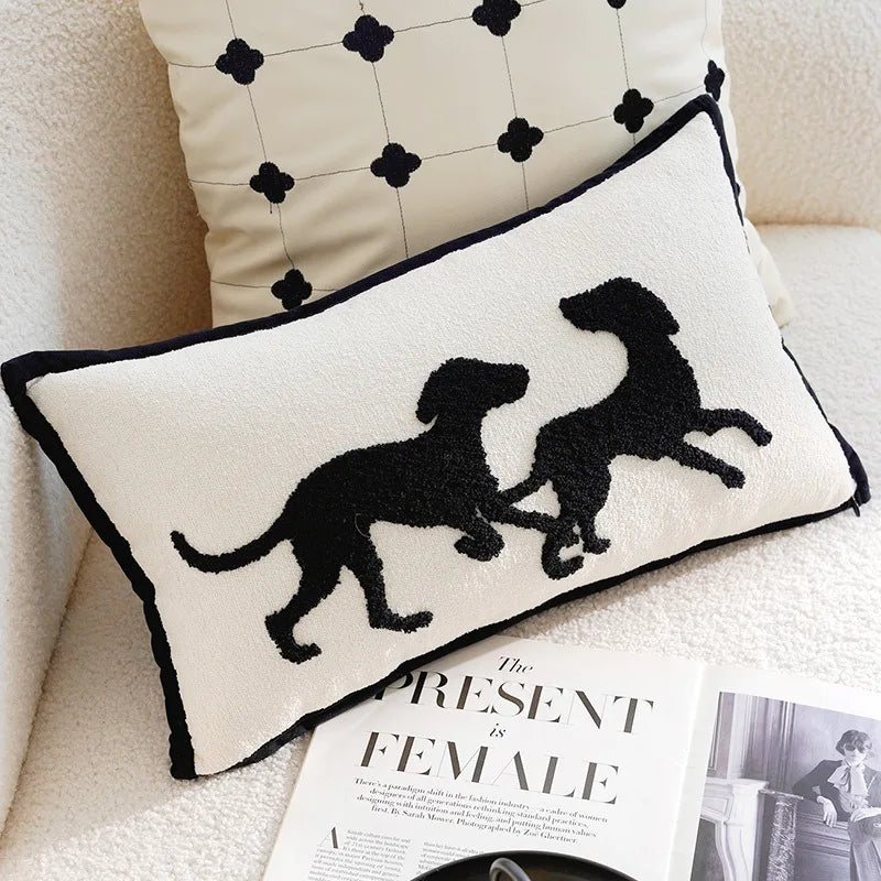 black gold silhouette lumbar cushion cover alternate product view