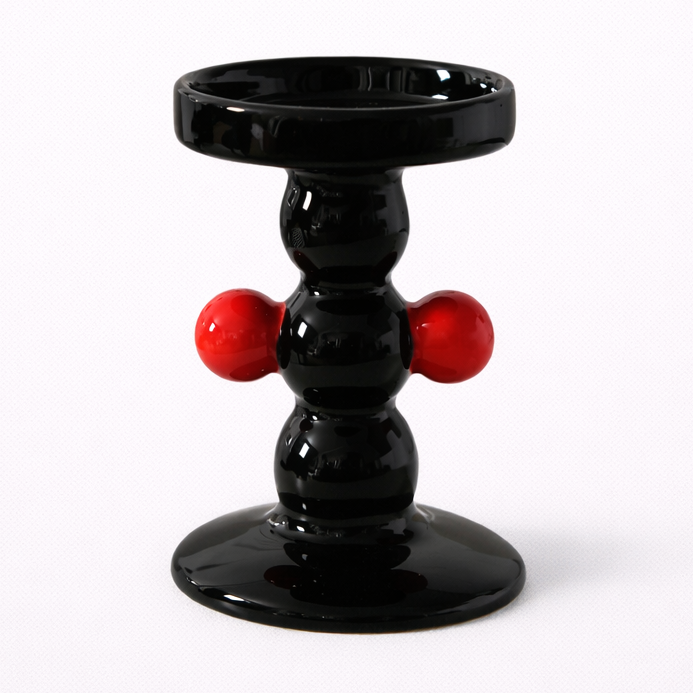 black red geometric ceramic candle holder modern color block decor main product view