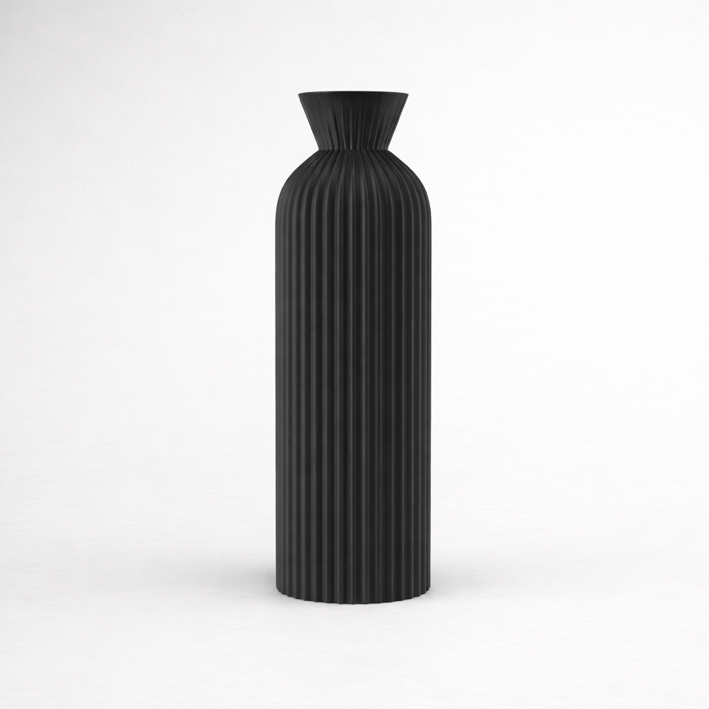 black sculptural minimalist vase 24 8cm main product view
