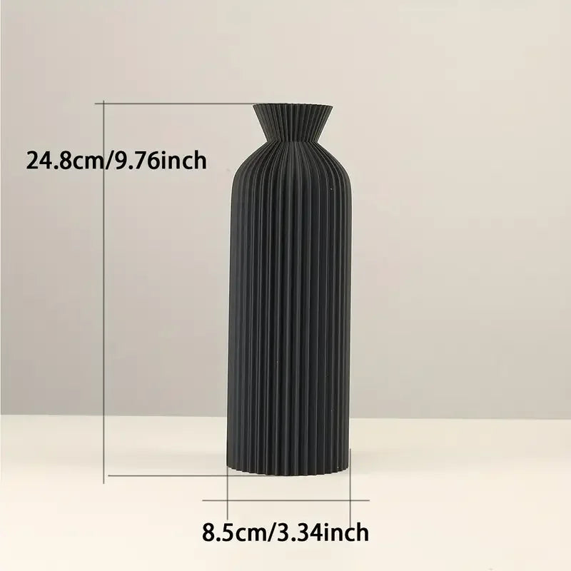 black sculptural minimalist vase 24 8cm alternate product view