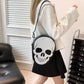 black skull shoulder bag styled product view