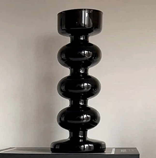 black spiral sculptural vase modern abstract home decor alternate product view