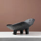 Black Three Legged Fruit Bowl Kitchen Counter Storage Dining Table Centerpiece Sculpture Housewarming Gift Minimalist Home Styling Accessory detail view 7