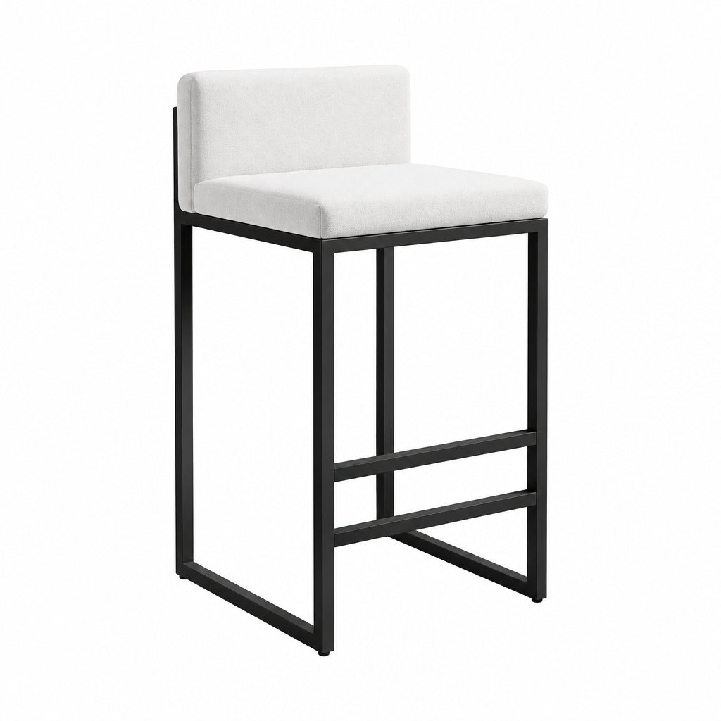 Black White Bar Stool Modern Kitchen Counter Chair Minimalist Metal Seating Home Furniture Breakfast Bar Cafe Island Accent Seat Decor Style
