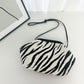 black white zebra knitted cosmetic bag product view 5