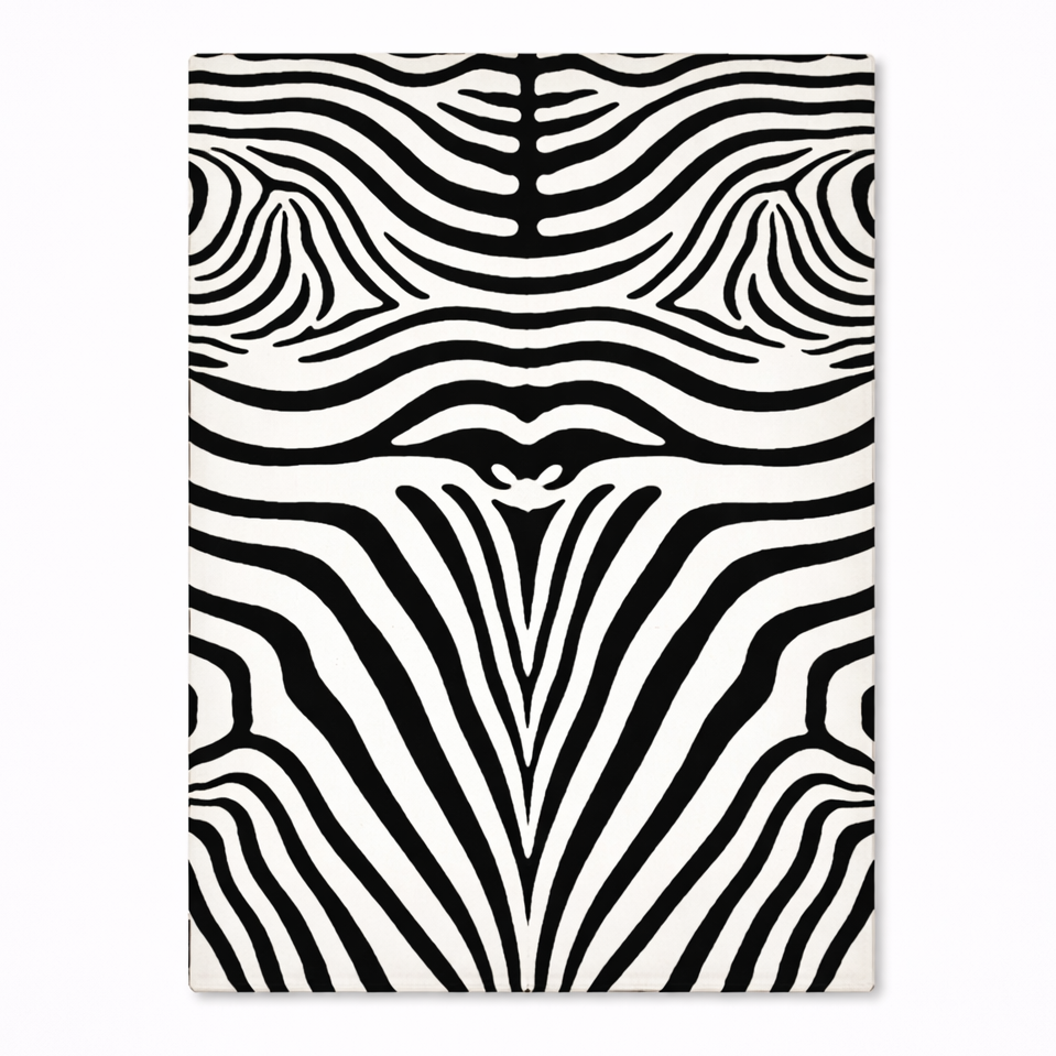 black white zebra rug main product view