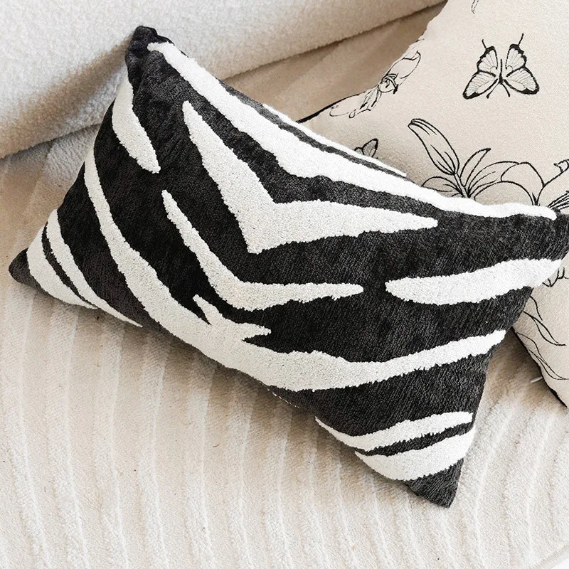 zebra stripe lumbar cushion cover alternate product view