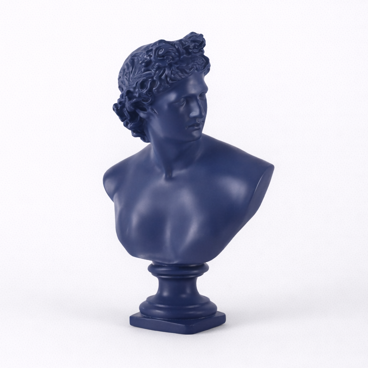 blue david bust sculpture classical art resin statue main product view