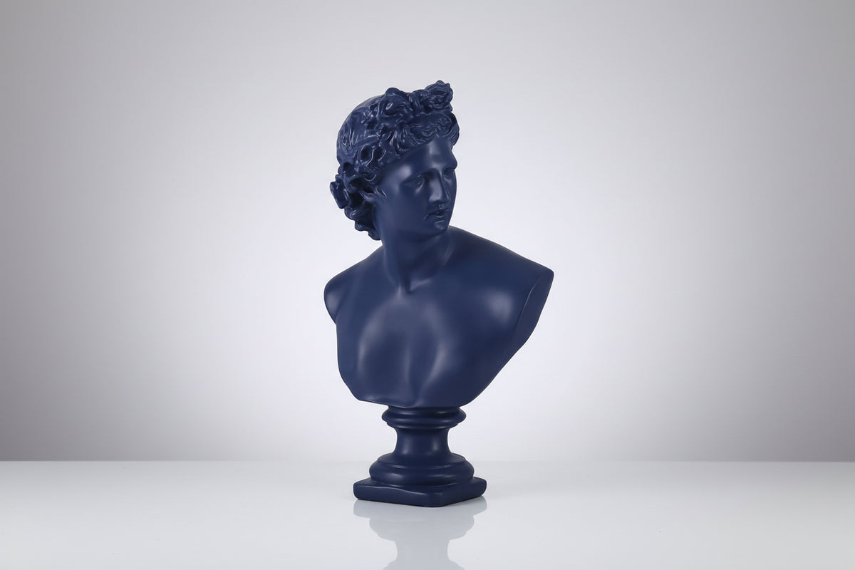 blue david bust sculpture classical art resin statue alternate product view