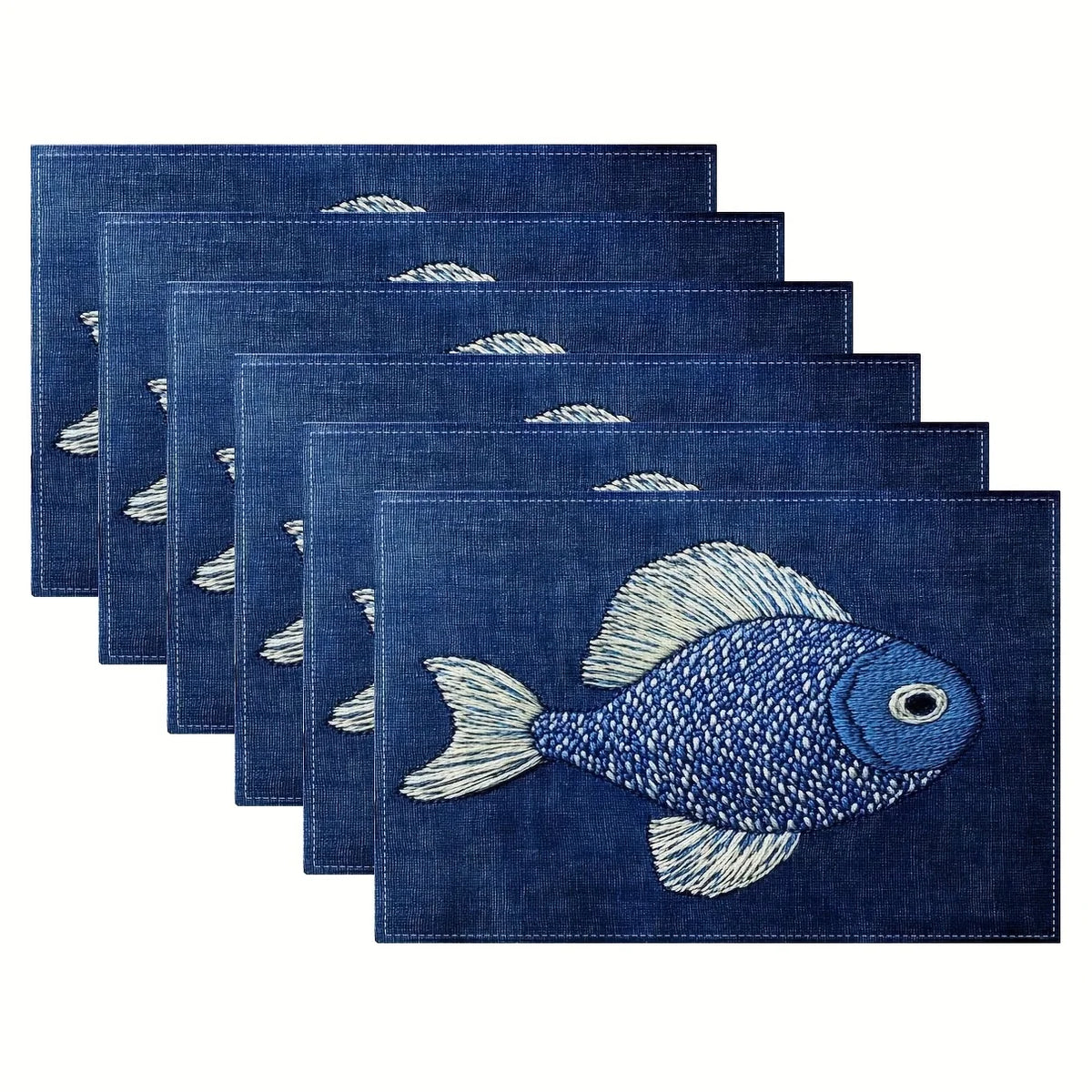 blue fish placemats coastal table mats dining decor product view 5