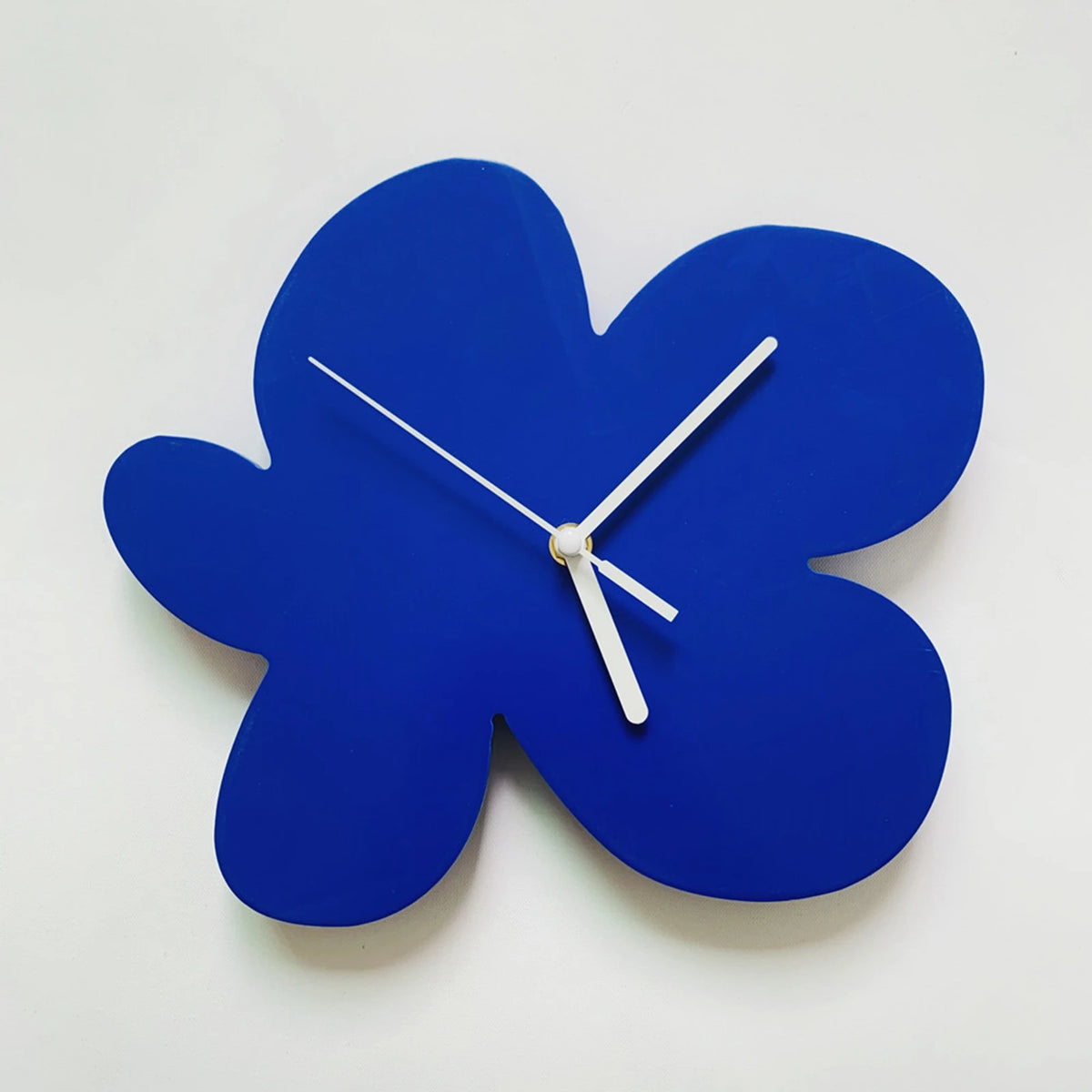 blue flower wall clock alternate product view