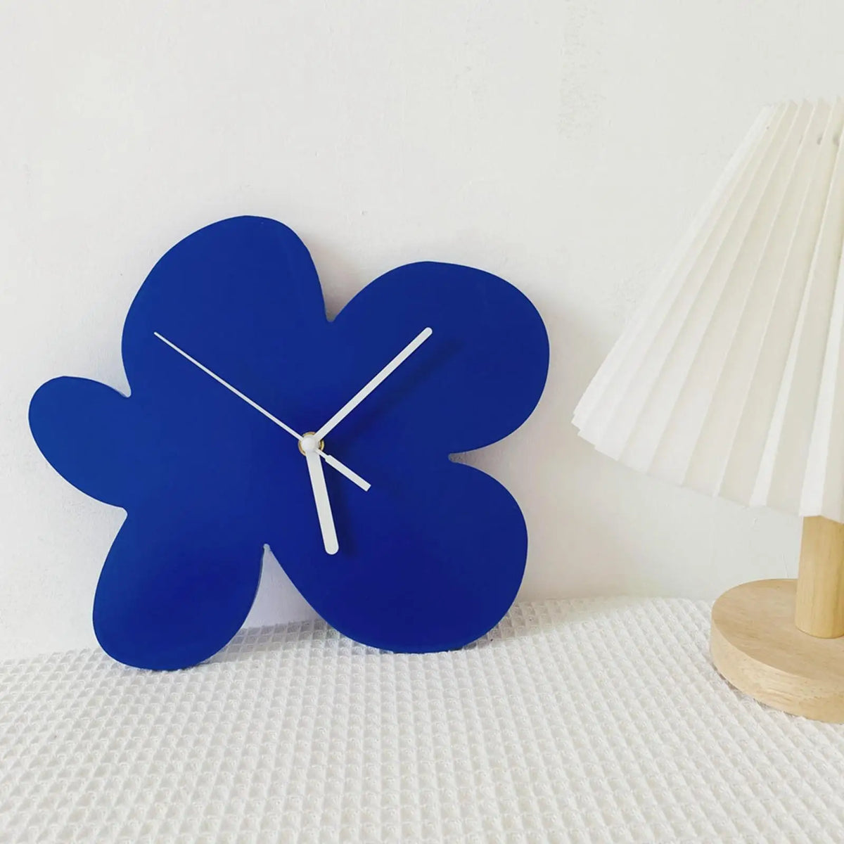 blue flower wall clock styled product view