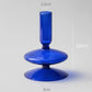 blue glass candle holder modern decorative candlestick home decor alternate product view