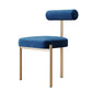 Blue fabric dining chair with gold frame product detail view 4