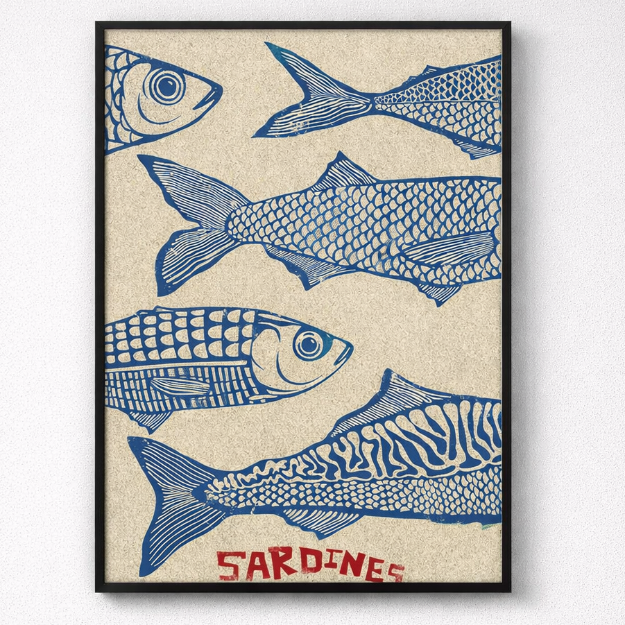 Blue Sardines Wall Art - main product view