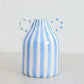 blue white striped ceramic cylinder vase alternate product view