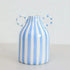 blue white striped ceramic cylinder vase alternate product view