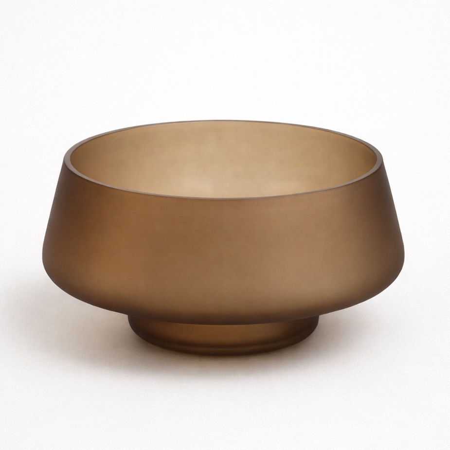 bronze glass bowl modern sculptural decorative vessel main product view