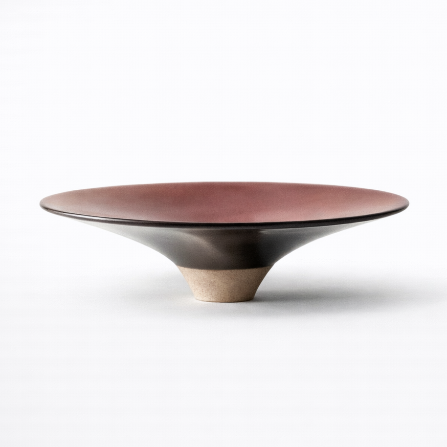 brown ceramic pedestal plate footed serving dish 10 5 inch main product view