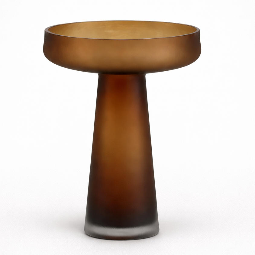 brown glass sculptural vase modern tabletop 27 5cm main product view