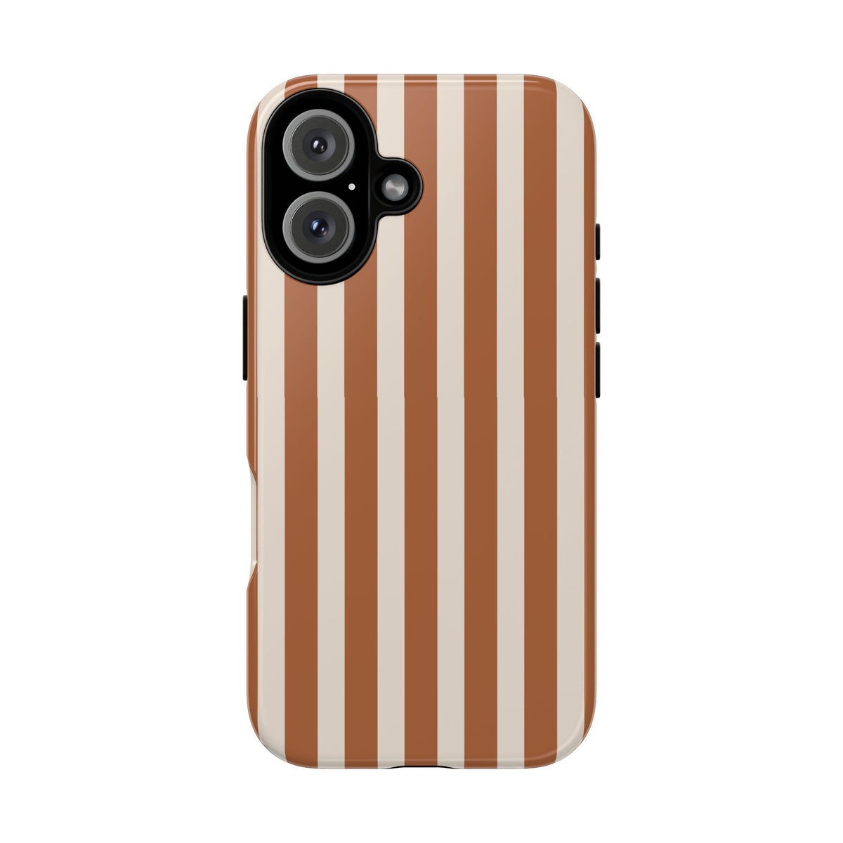Brown Stripe Phone Case Gift For Girlfriend Neutral Aesthetic Cover Minimalist iPhone Cover Beige