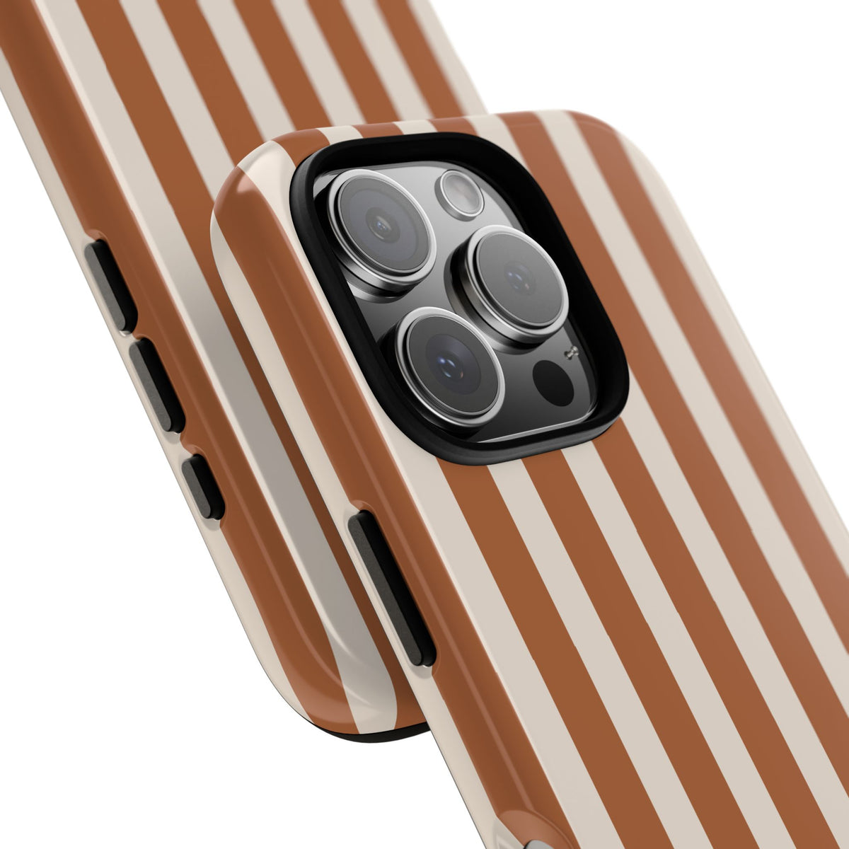 Brown Stripe Phone Case Gift For Girlfriend Neutral Aesthetic Cover Minimalist iPhone Cover Beige – product image 2