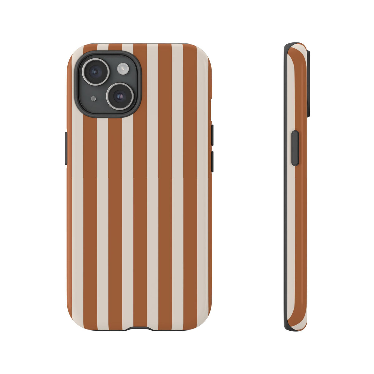 Brown Stripe Phone Case Gift For Girlfriend Neutral Aesthetic Cover Minimalist iPhone Cover Beige – product image 3