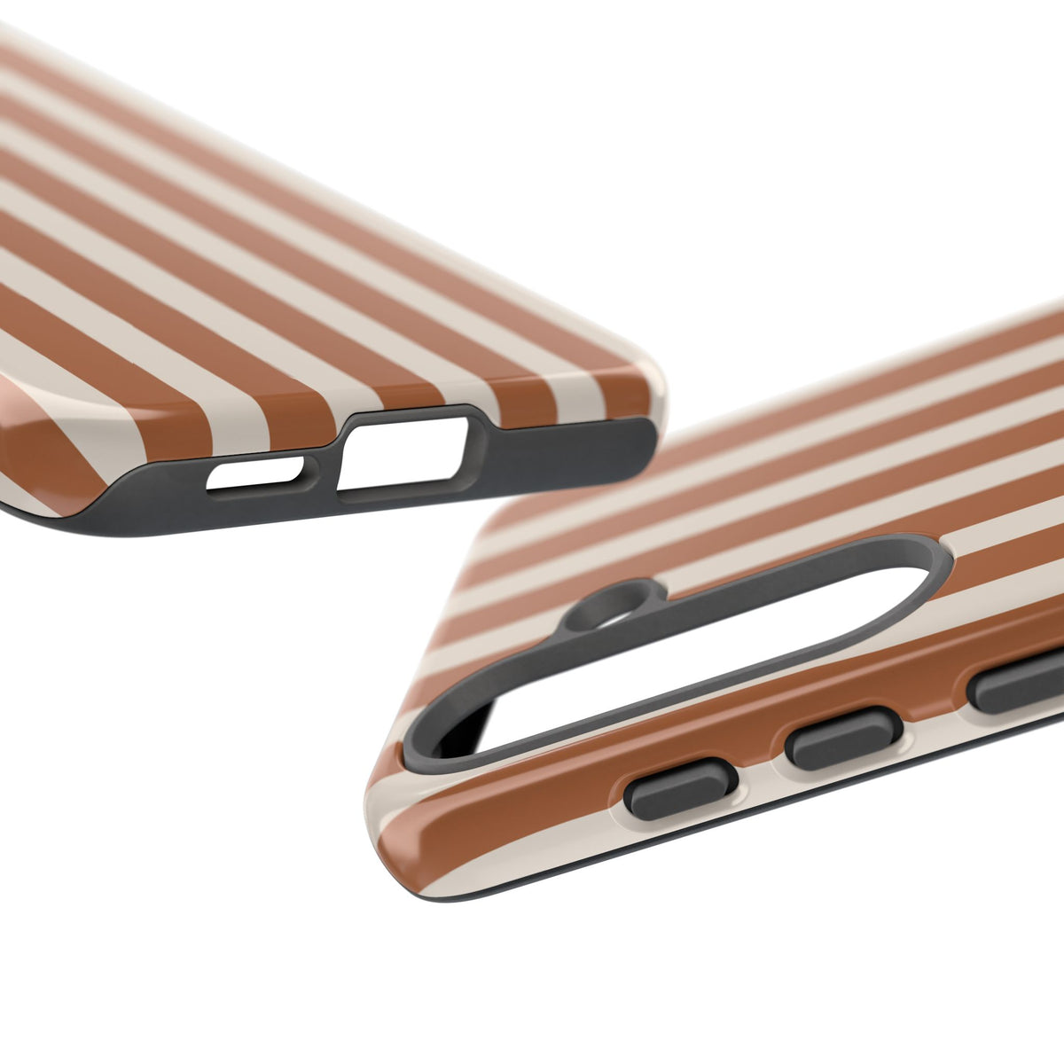 Brown Stripe Phone Case Gift For Girlfriend Neutral Aesthetic Cover Minimalist iPhone Cover Beige – product image 5