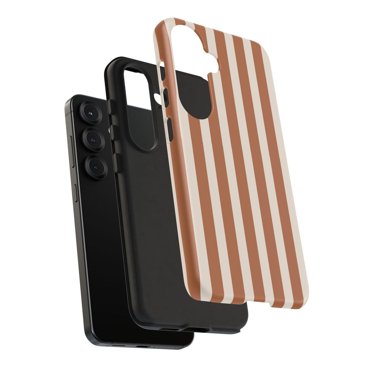 Brown Stripe Phone Case Gift For Girlfriend Neutral Aesthetic Cover Minimalist iPhone Cover Beige – product image 6