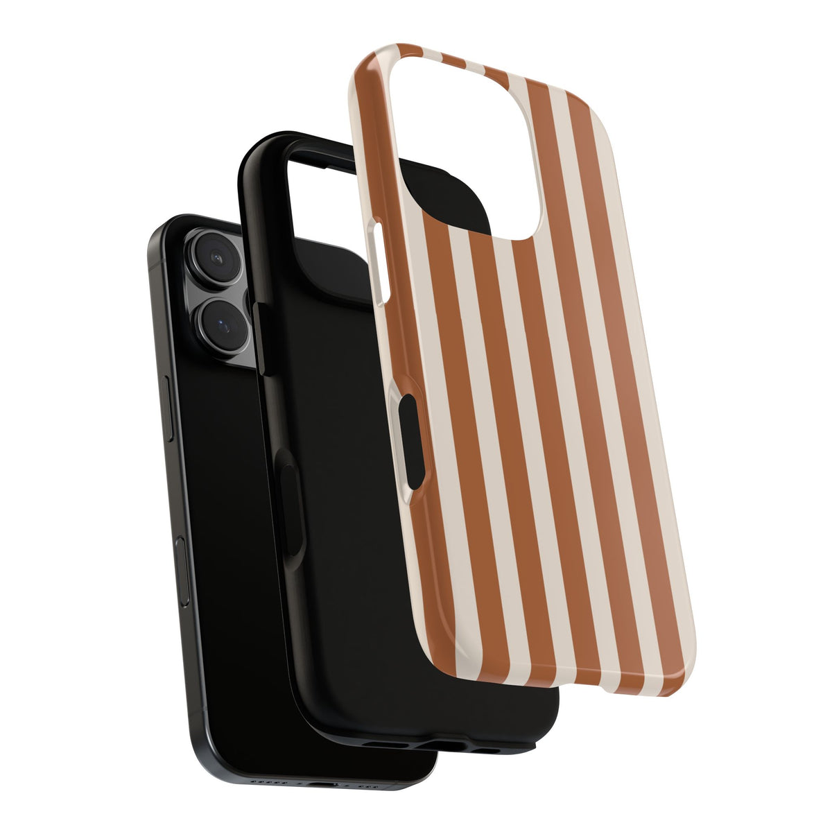 Brown Stripe Phone Case Gift For Girlfriend Neutral Aesthetic Cover Minimalist iPhone Cover Beige – product image 7