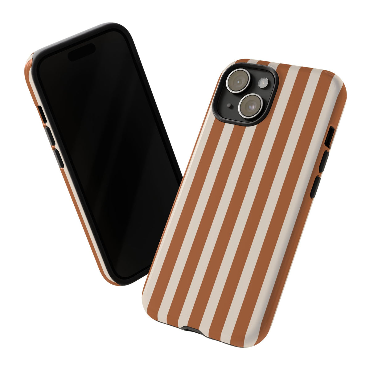 Brown Stripe Phone Case Gift For Girlfriend Neutral Aesthetic Cover Minimalist iPhone Cover Beige – product image 8