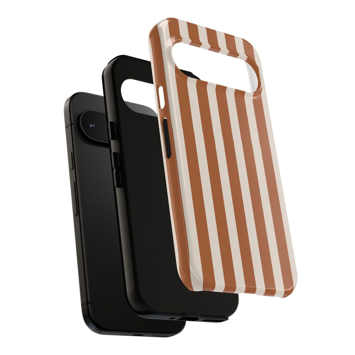 Brown Stripe Phone Case Gift For Girlfriend Neutral Aesthetic Cover Minimalist iPhone Cover Beige – product image 9