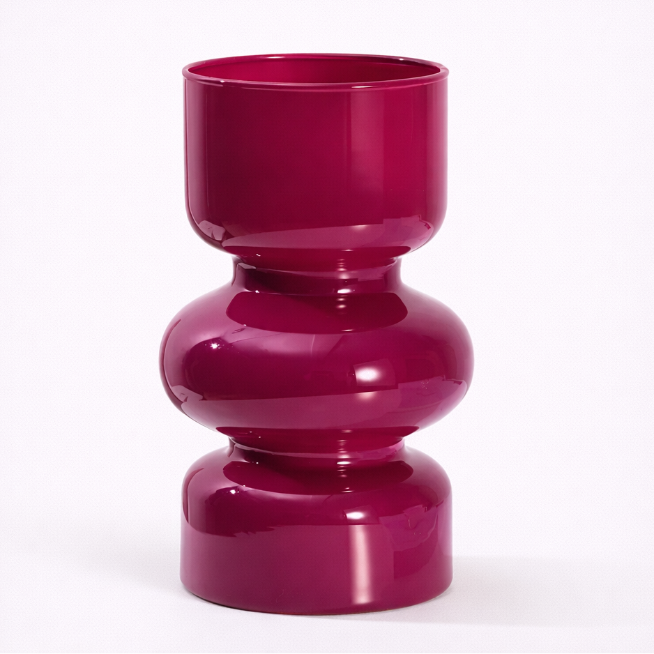 Burgundy Sculptural Glass Vase - main product view