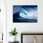 Surfer riding dramatic blue ocean wave #PD_355 acrylic print display view 5