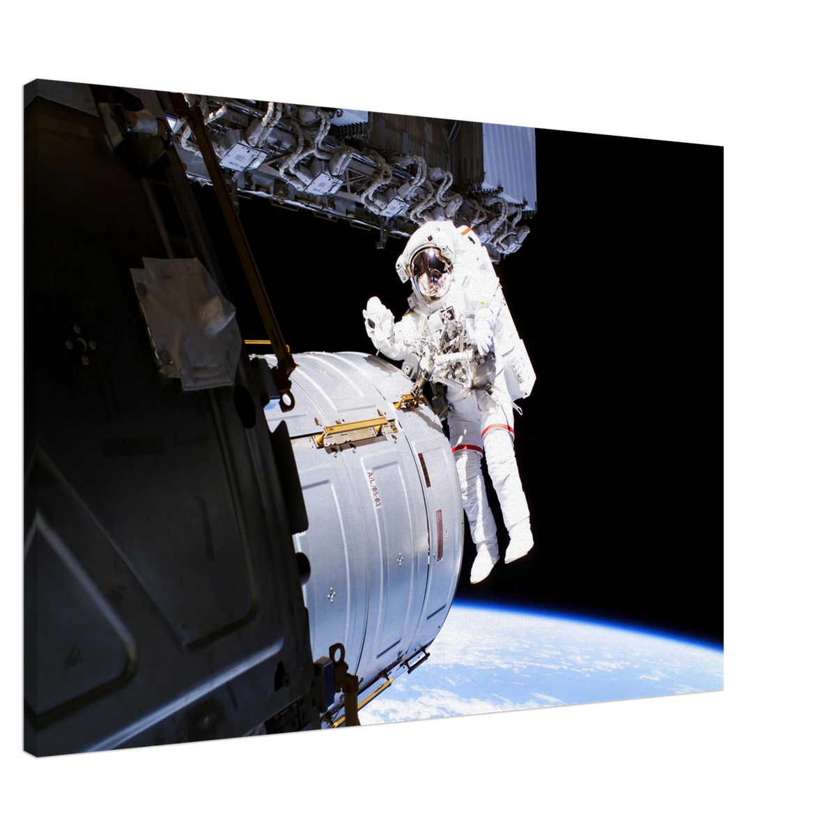 Spacewalker's View: Iconic Astronaut & Earth's Horizon Canvas Print PD_69