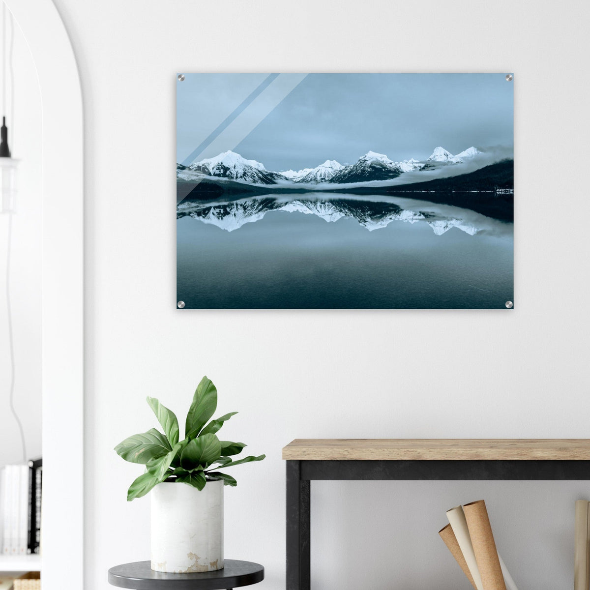 Lake McDonald mountain reflection #PD_309 acrylic print display view 5