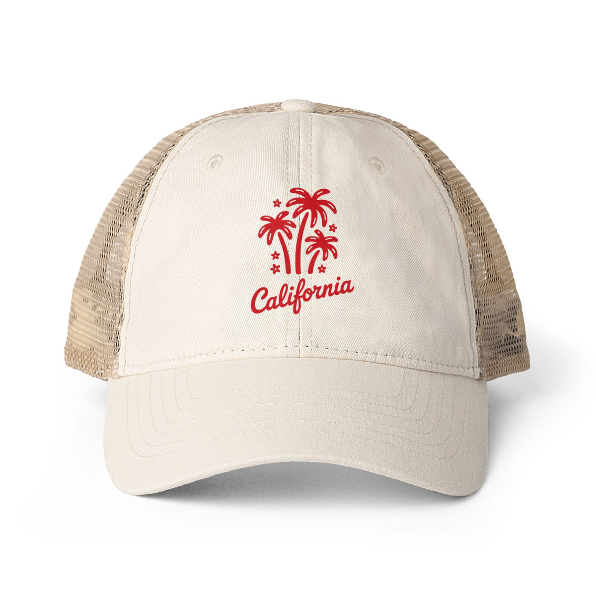 California Palm Tree Hat Gift For Surfer Vintage Beach Cap Coastal Vacation Hat Summer Trucker Cap
